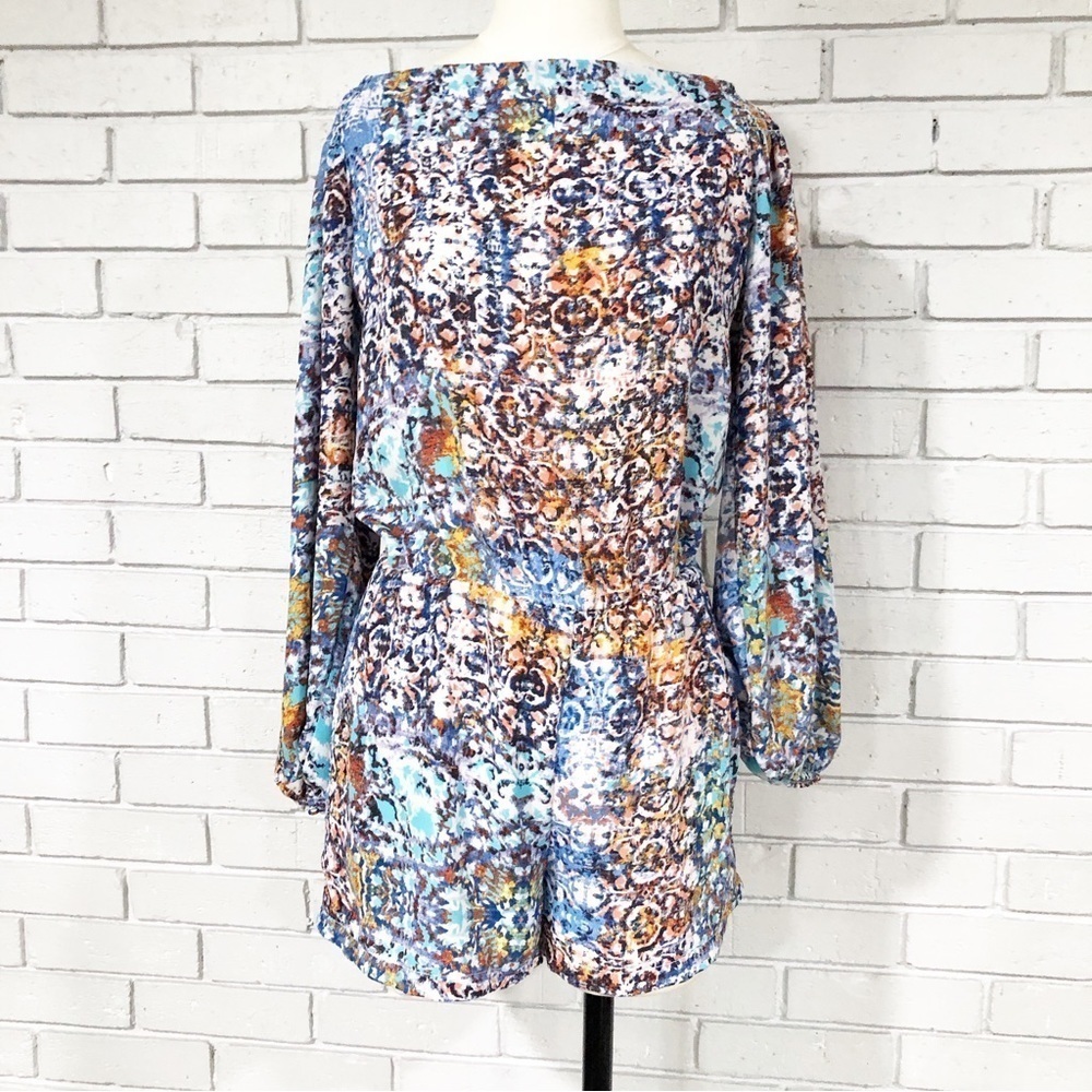Aqua Women’s Multicolored Abstract‎ Romper
